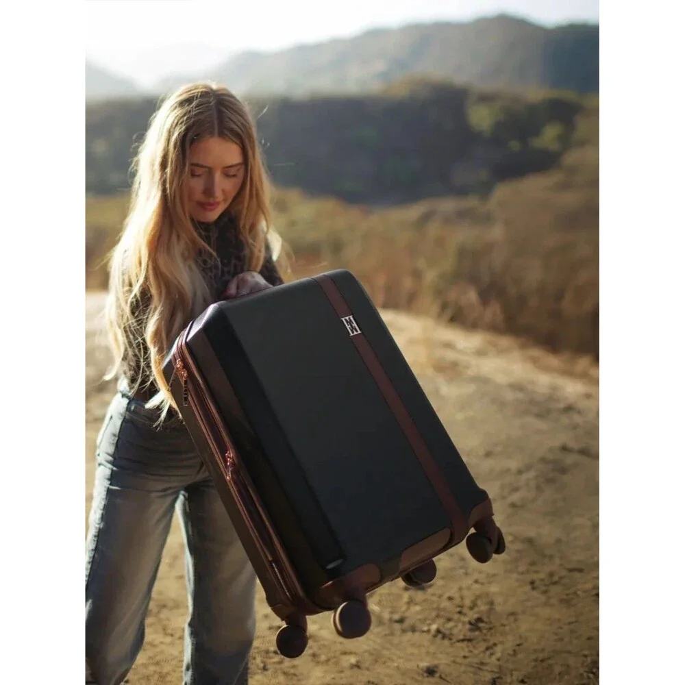 Elle Luxe Journey 1 Piece Expandable Retro Spinner Rolling check in Luggage